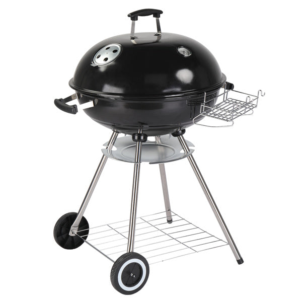 Filet de cuisson circulaire en émail noir pour barbecue 71 x 71 x 95 cm