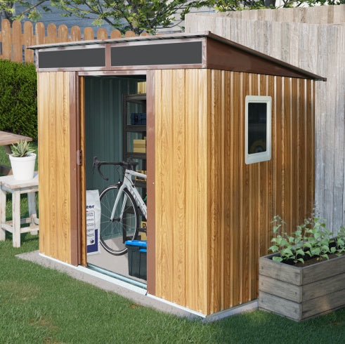 Spacious and Durable 6 x 5 ft Metal Storage Shed with Window - Ideal for Garden and Lawn Organization