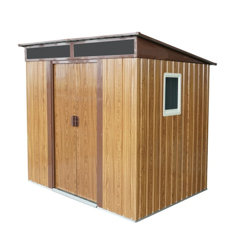 Spacious and Durable 6 x 5 ft Metal Storage Shed with Window - Ideal for Garden and Lawn Organization