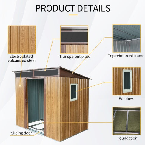 Spacious and Durable 6 x 5 ft Metal Storage Shed with Window - Ideal for Garden and Lawn Organization