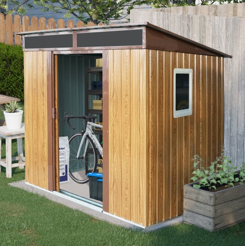 Spacious and Durable 6 x 5 ft Metal Storage Shed with Window - Ideal for Garden and Lawn Organization