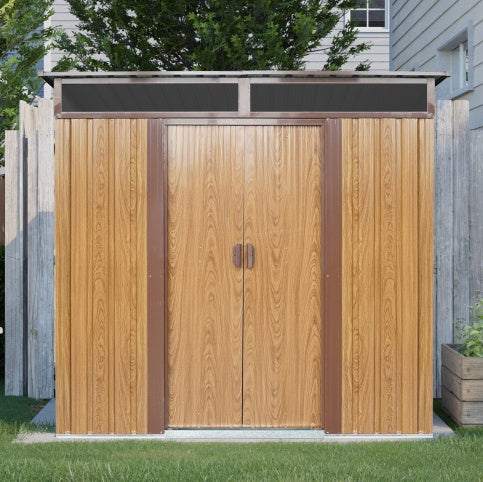 Spacious and Durable 6 x 5 ft Metal Storage Shed with Window - Ideal for Garden and Lawn Organization