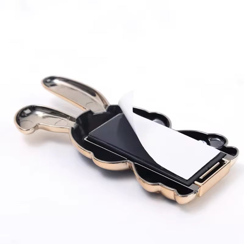 Ultra-Thin Cartoon Rabbit Finger Ring Phone Holder and Stand with Foldable Adhesive Support Frame