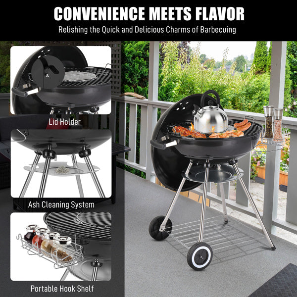 71X71X95cm Schwarz BBQ Grill Aktivität Backen Netz, Rund Emaille Carbon Ofen