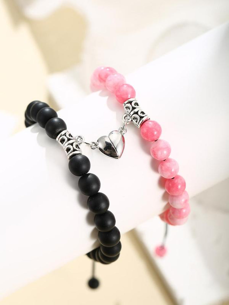 Unisex Magnetic Heart Charm Bracelets for 2