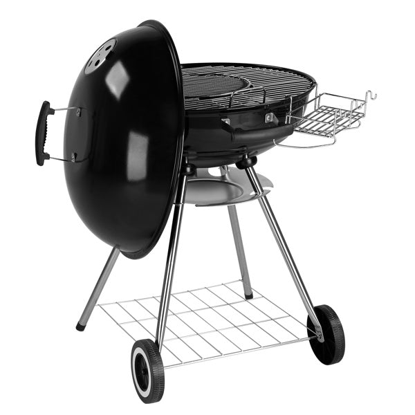 Filet de cuisson circulaire en émail noir pour barbecue 71 x 71 x 95 cm