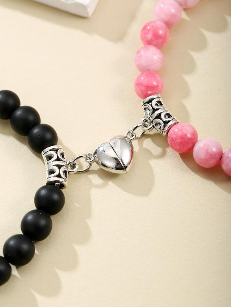 Unisex Magnetic Heart Charm Bracelets for 2