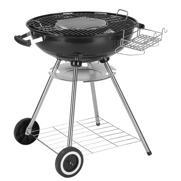 Filet de cuisson circulaire en émail noir pour barbecue 71 x 71 x 95 cm