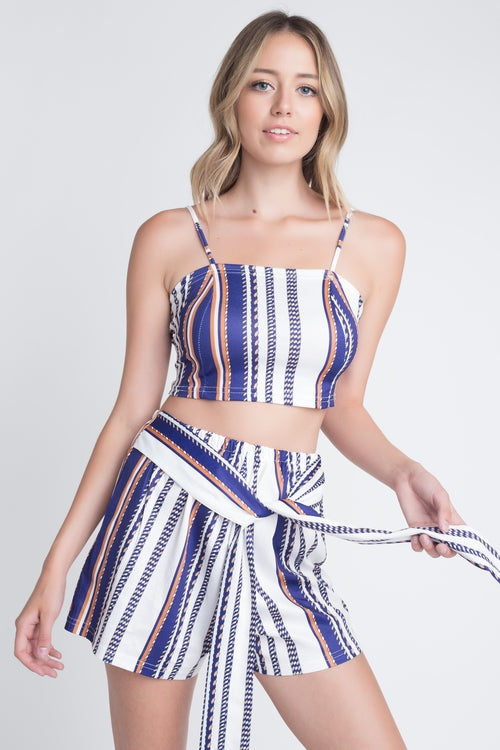 2-Piece Set with Stripe Print