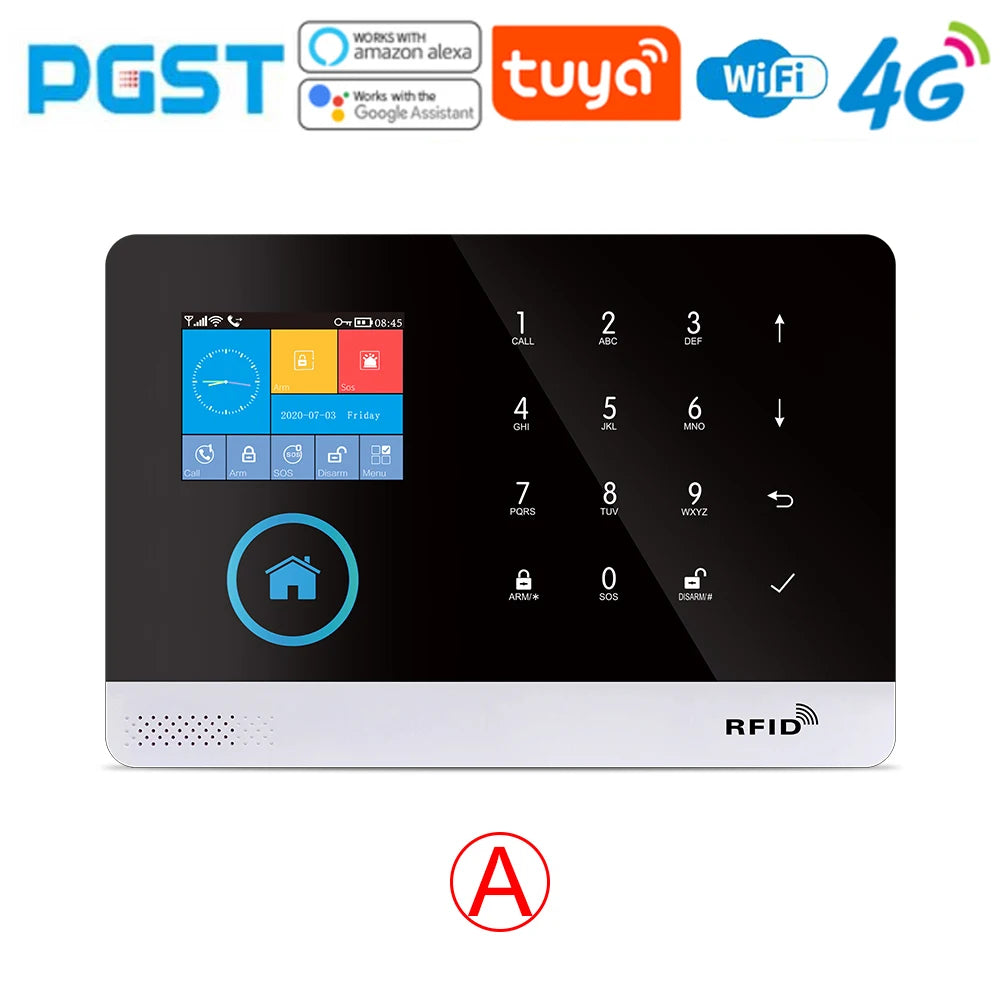 PGST-103 4G Home Wifi Intelligent Alarm System, Home Wireless Security Device, Controlled by Smart Life Application, Tuya，Workin