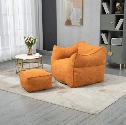 COOLMORE Pouf Fauteuil Paresseux Repose-Pieds Durable Confort Chaise Longue Dossier Haut Pouf Canapé Pour Adultes Et Enfants, Intérieur Extérieur