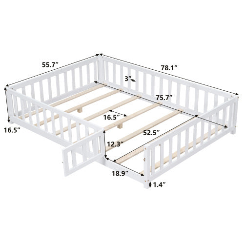 Lit plateforme avec barrière et porte