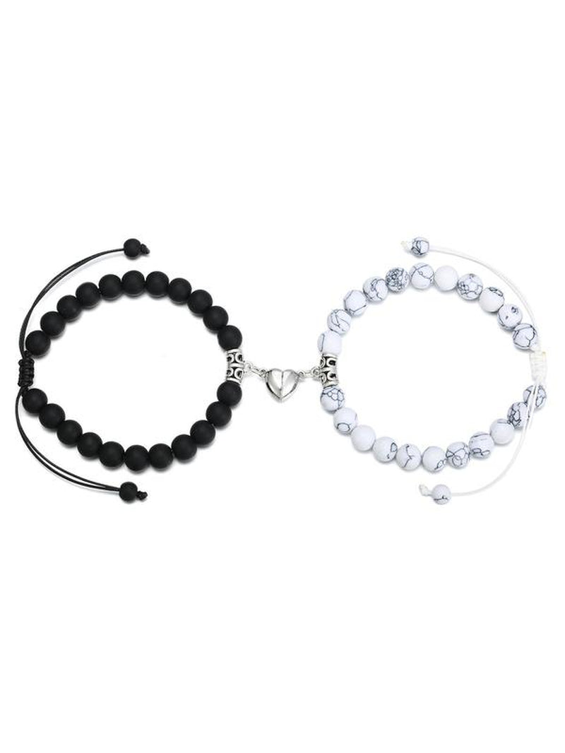 Unisex Magnetic Heart Charm Bracelets for 2