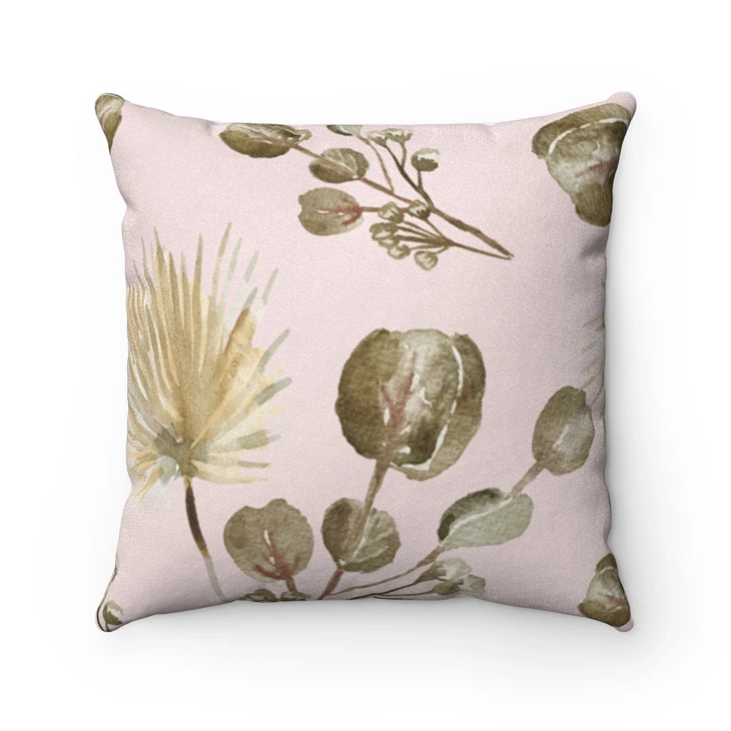 Garder Blossoms Faux Suede Cushion – Double-Sided Floral Elegance