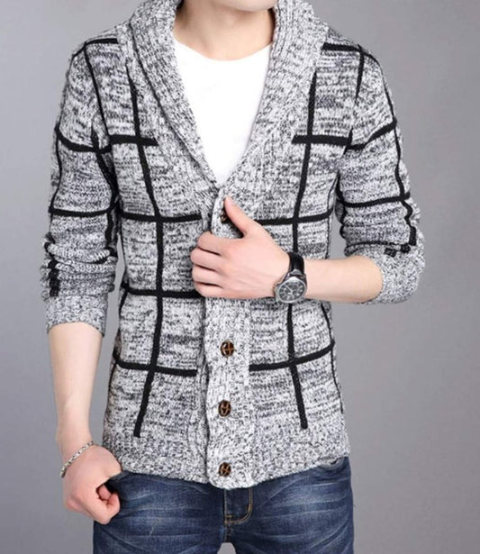 Luxurious Men's Shawl Collar Cardigan