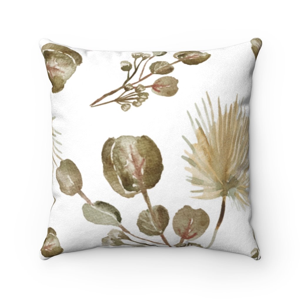 Garder Blossoms Faux Suede Cushion – Double-Sided Floral Elegance