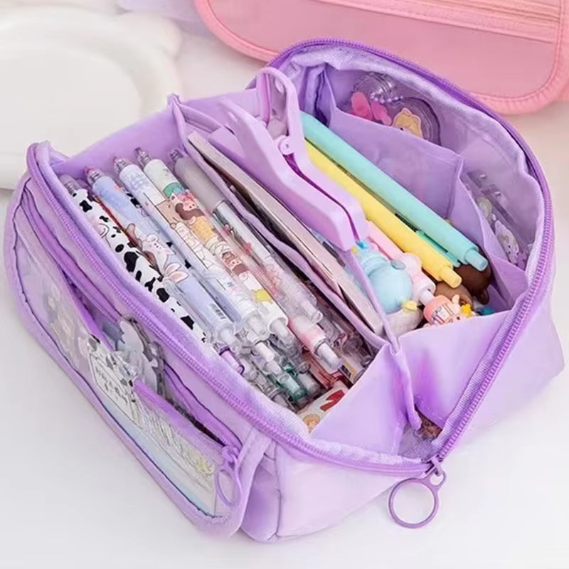 9-Layer Pen Bag Large Capacity Pencil Case High Quality Waterproof Stationery Storage Pouch Student Back to School Gift