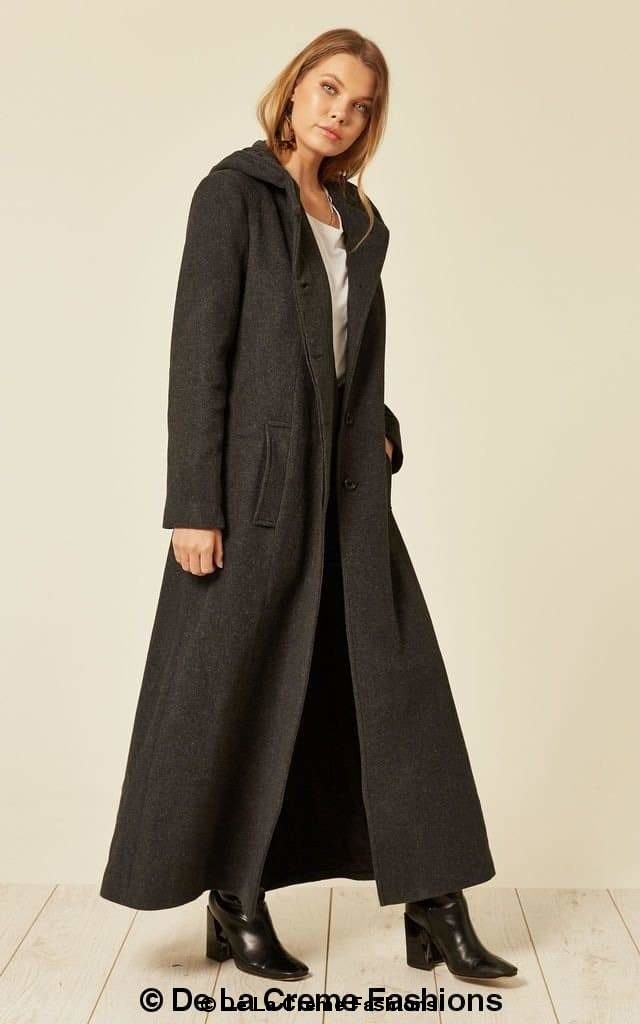 Oversized Wool Blend Hooded Long Coat