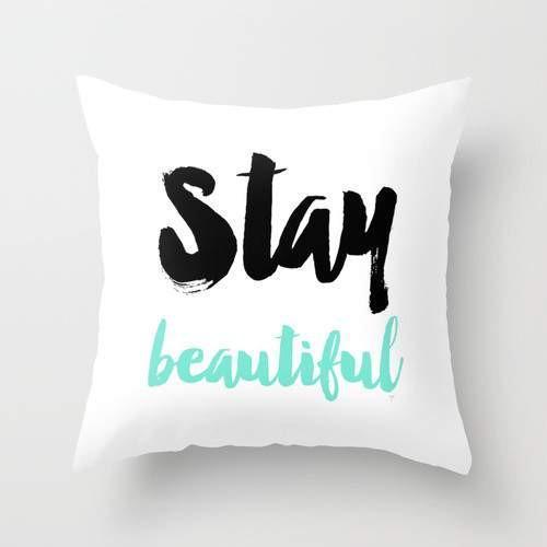 Stay Beautiful Typography Cushion – Elegant & Inspirational Decor