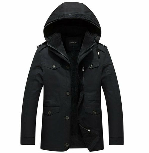 Men's Winter Hooded Coat with Inner Fur Lining